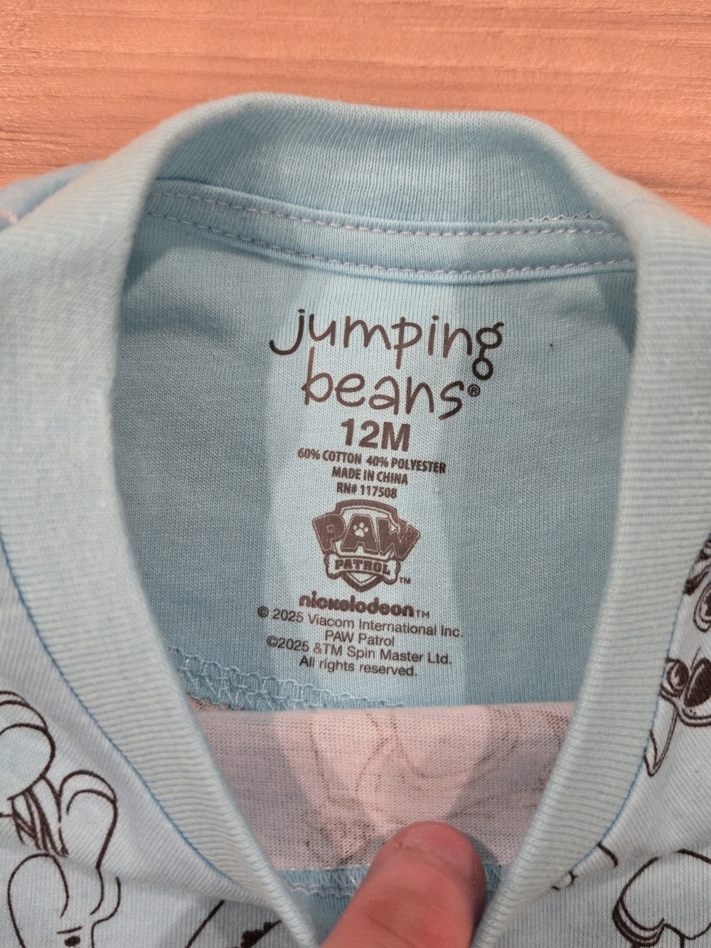 🌻 NWT PAW Patrol Blue Allover Print Graphic Tee 12M Brand New with Tags! - Picture 5 of 6